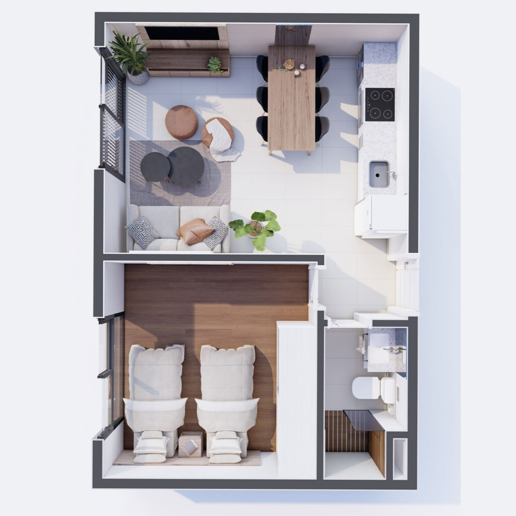 UN DORMITORIO (sin balcón)